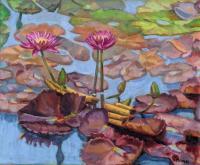 Botanicals - Delicate Lotus Flowers - Oil On Canvas