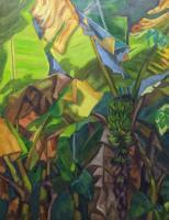 Landscapes - Lit Banana Palm - Oil On Canvas