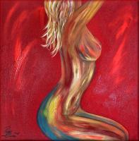 Electrified - Oil  Acrylic On Canvas Paintings - By Peggy Garr, Figuresnudes Painting Artist