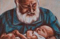 Mabel Francis Trapp And Wayne - Pastel Drawings - By Michael T, Expressionism Drawing Artist