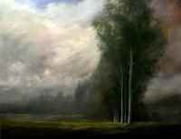 Misty Morning - Oil On Gessoboard Paintings - By Stuart Davies, Impressionism Painting Artist