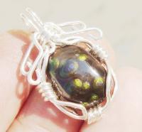 Pendant Fire Agate Gem Quality Rare And Beautiful Gemstone - Wire Wrapping Jewelry - By Alberto Thirion, Popular Jewelry Artist