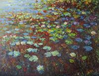 Water Lilies Nympheas - Oil On Canvas Paintings - By Liudvikas Daugirdas, Impressionism Painting Artist