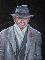 Spiffy Old Man - Acrylic On Canvas Paintings - By Judy Kirouac, Portrait Painting Artist