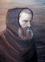 The Monk - Acrylic On Canvas Paintings - By Judy Kirouac, Portrait Painting Artist
