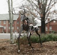 Standing Buck - Steel Sculptures - By Thomas Elfers, Stylizedabstract Sculpture Artist