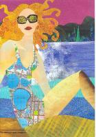 Lady Of The Lakes - Collage Mixed Media - By Freddie Combs, Realistic Mixed Media Artist