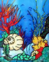 Oxygene III - Silk Painting Other - By Ursula Schroter, Dyes On Silk Other Artist