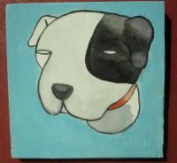 Dog 05 - Watercolor On Plywood Paintings - By Louise Hung, Caricature Painting Artist