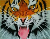 Nice Kitty Tiger - Colored Pencil Drawings - By Carl Parker, Realist Drawing Artist