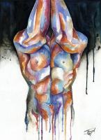 Gravity - Water Colors Paintings - By Jorge Namerow, Figurative Painting Artist