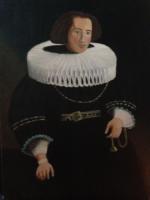 Lady With Collar  After Rembrandt - Oil On Canvas Paintings - By Leslie Dannenberg, Realism Painting Artist