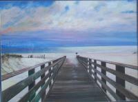 Boardwalk To The Beach - Acrylics Paintings - By Deborah Boak, Original Paintings Painting Artist