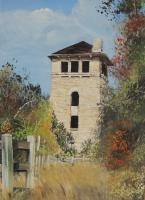 Rustic Landscapes - Fall At The Water Tower - Acrylic On Board
