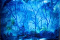 Mystic Forest - Watercolor Paintings - By John Klimczak, Abstact Landscape Painting Artist