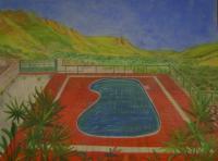 The Pool - Pastel Paintings - By Elaine Childers, Impressionism Painting Artist