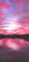 Sunset On Lake Memphremagog - Acrylic On Gallery Canvas Paintings - By Marie-Line Vasseur, Realism Painting Artist