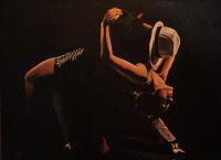 Tango - Oil On Canvas 80 X 60 Cm Paintings - By Massimo Franzoni, Figurative Painting Artist