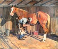 The Farrier - Acrylics Paintings - By Matthew Thornburg, Western Painting Artist